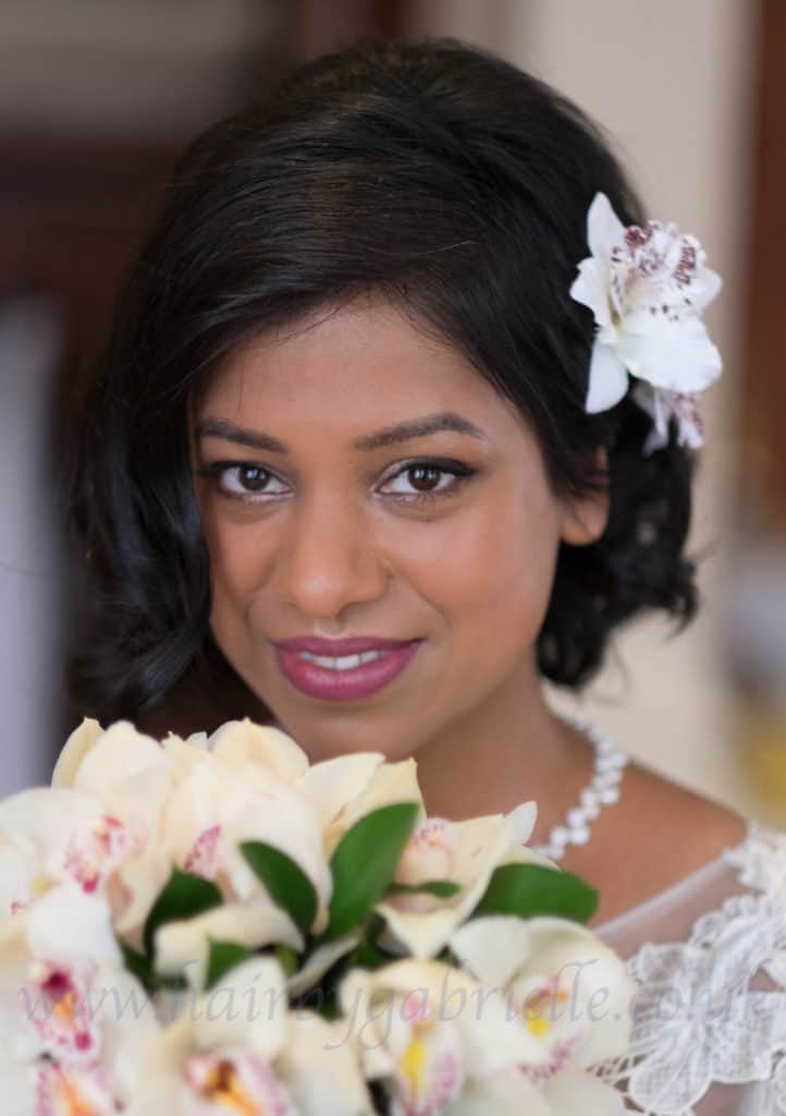 Bride with orchids in her hair