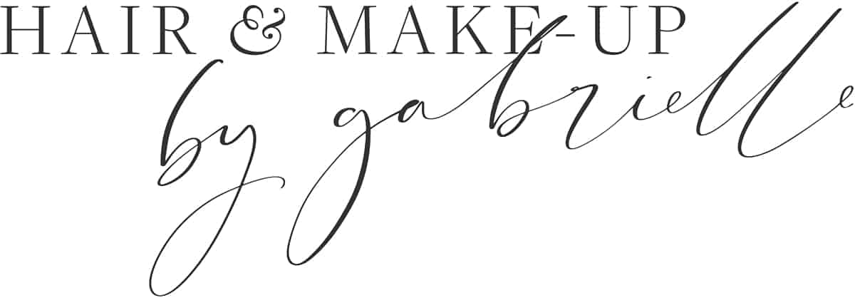 Hand lettered logo for Hair by Gabrielle, designed by Sarah Shuttle