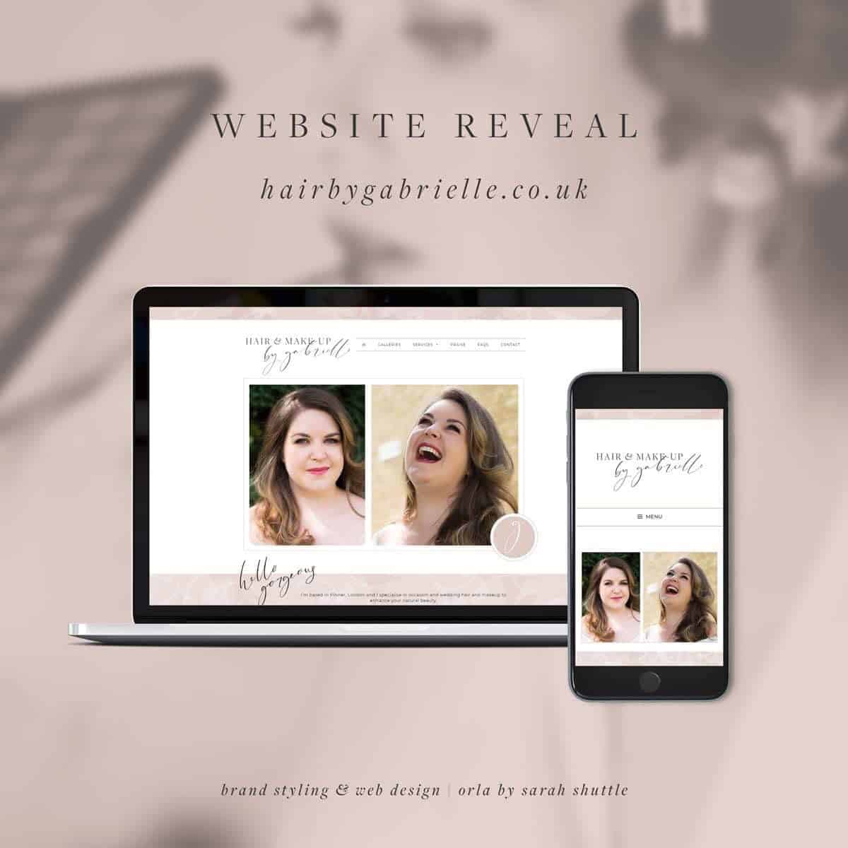 Web and mobile site reveal for Hair By Gabrielle designed by Sarah Shuttle