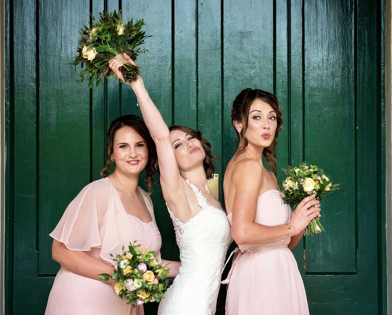 Green theme bridesmaids