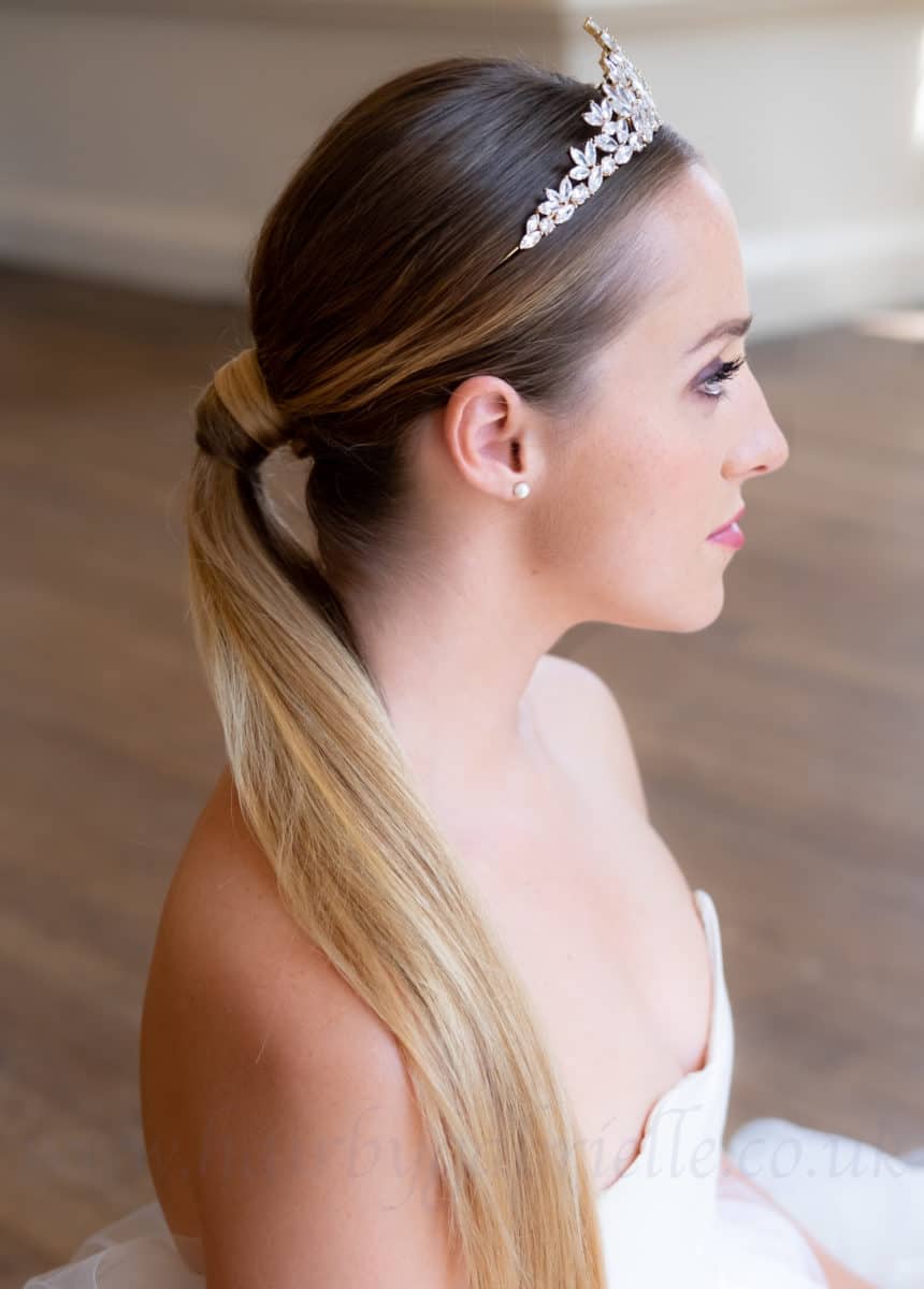 Sleek and simple wedding hair by gabrielle